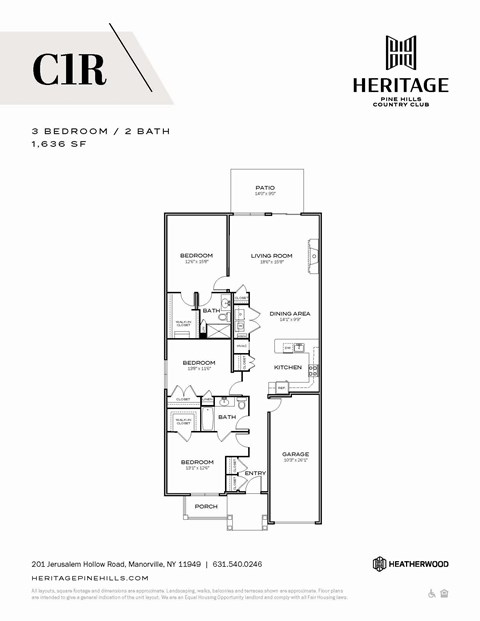 3 Bedroom 2 bathroom Floorplan showing apartment layout 3 Bedroom 2 bathroom Floorplan showing apartment layout
